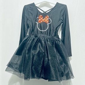 Disney Junior Minnie Mouse Black Tutu Body Suit Dress 4T NWT
